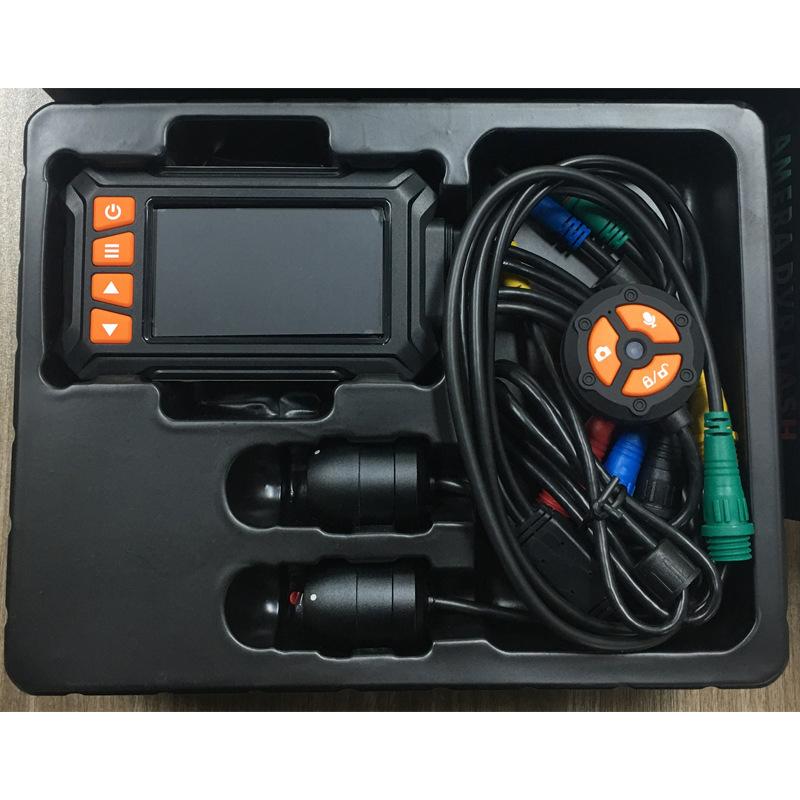 Motorcycle Recorder, 1080P HD Front and Rear Dual Lenses, Wire-controlled Driving Recorder, WIFI+GPS