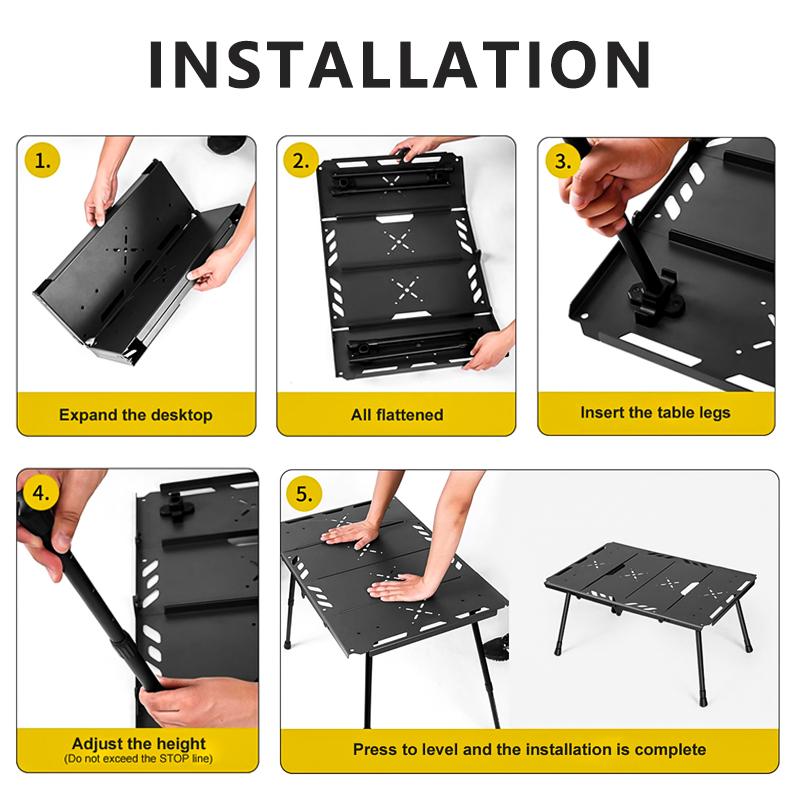 Outdoor Four-fold Tactical Table, Camping Table,portable Height-adjustable Table,picnic Table,suitable for Hiking and Barbecuing