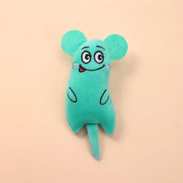 

Cat Toy Tail Doll Catnip Pet Toy, Healing Cute Expression, Short Plush Material Soft Touch зелёный