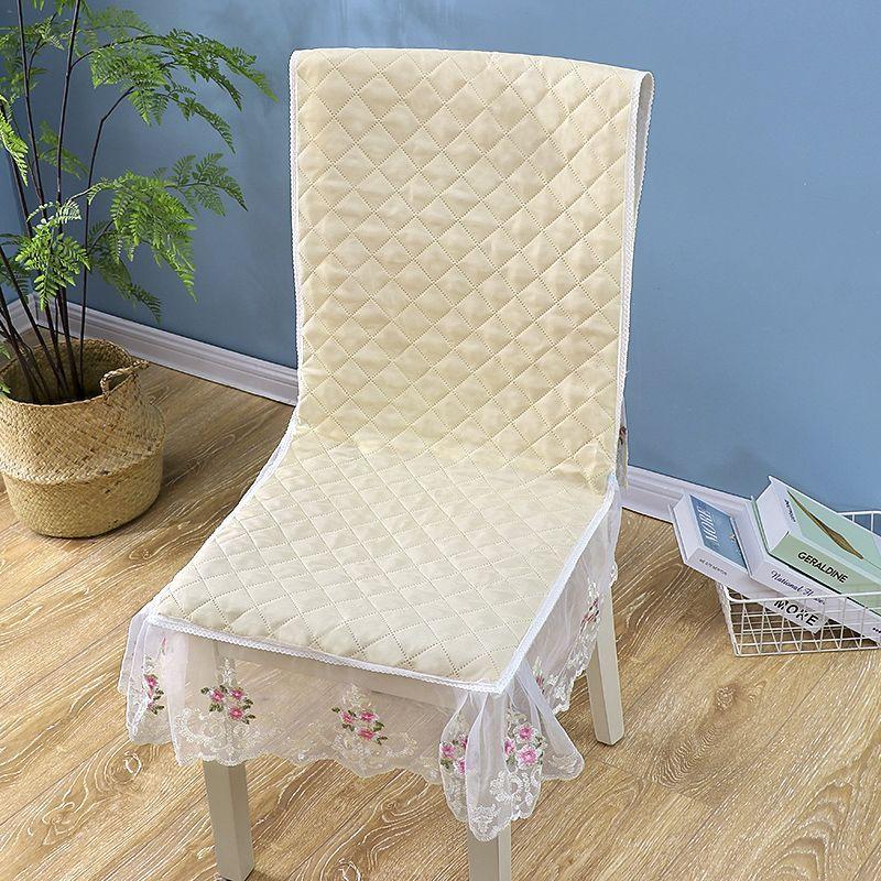 Lace Wave Lace Chair Cover Thickened Dining Table Seat  Cushion European Style Large Flower Table Cloth Integrated Chair Mat
