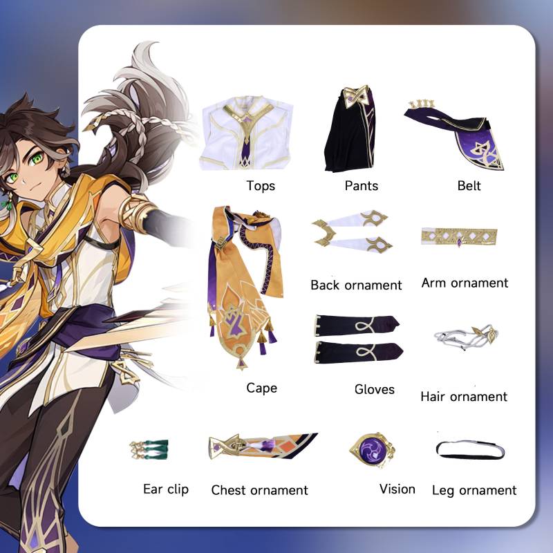 

Sethos Genshin Impact Cosplay Costume Cartoon Game Character Party Hallowmas XXXL