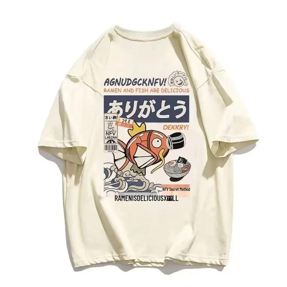 

Мужская летняя футболка с принтом волшебных рыб - Повседневная модная спортивная одежда с коротким рукавом 01336 Double Extra Large светло-желтого