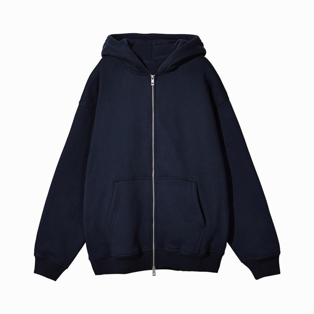 Felpa con cappuccio e zip lunga da donna, vestibilità larga, giacca casual con tasche