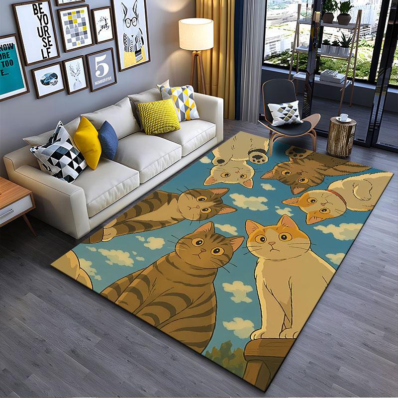 Curious Cats Sky View Carpet suitable as a non-slip mat for the living room or bedroom sofa