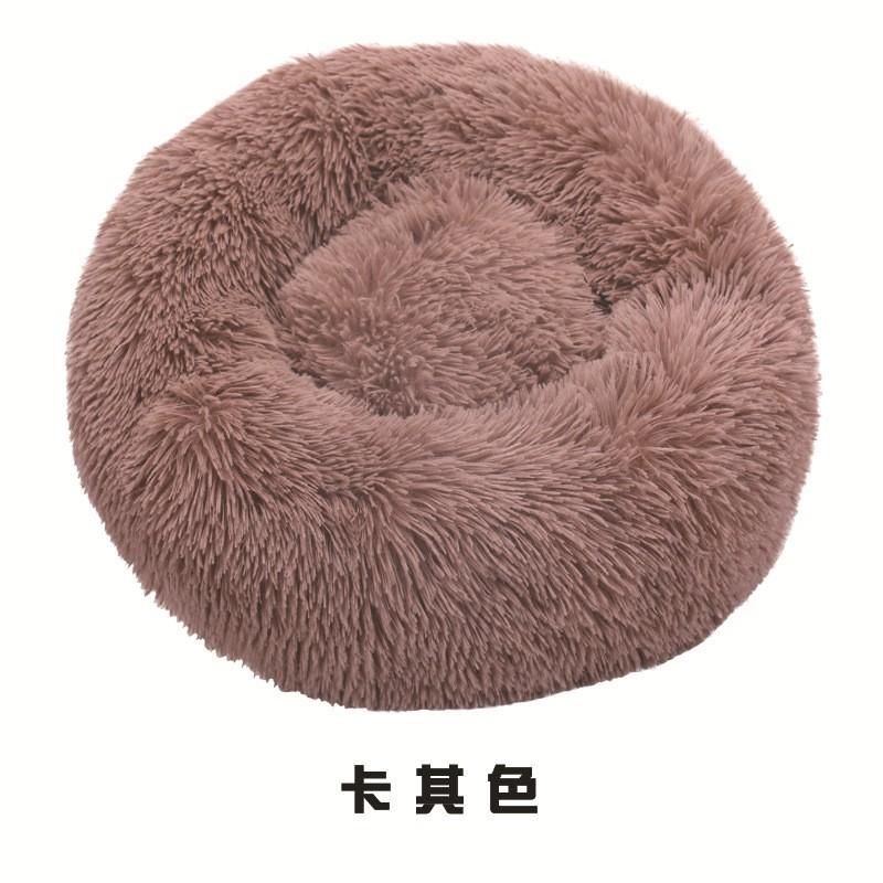 Soft Plush Round Pet Bed Dogs Cats Washable Cozy Nesting Cushion In Multiple Colors Sizes