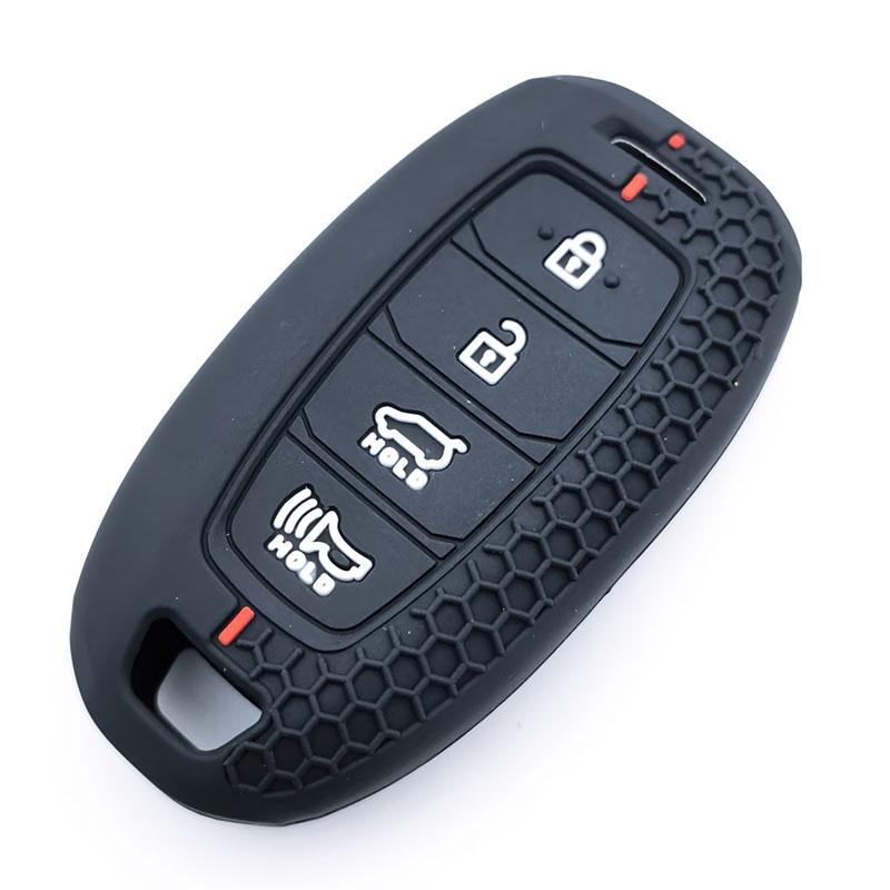 Silicone Auto Smart Key Fob Cover Case Fit For Hyundai Palisade Limited Palisade Sel Elantra Sel Elantra Santa Fe Veloster