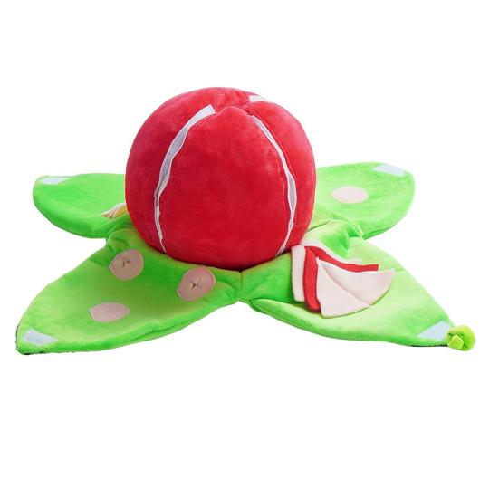 Edukacyjna interaktywna zabawka dla psa Arbuzowa pluszowa zabawka-ukryj i szukaj z piszczałką i dźwiękami szeleszczenia Małe i średnie psy Trening IQ Zabawka do gryzienia