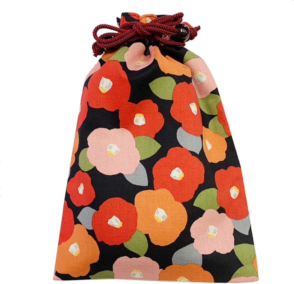 Made In Cotton Drawstring Bag for Goshuincho Stamp X Japanese Panda Pink Kyosuke, Japan, (Temple Book), 26.5 18cm, Pattern, Candy,