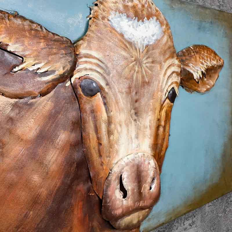 3D metal picture LOFT NATURE COW 3 90x60