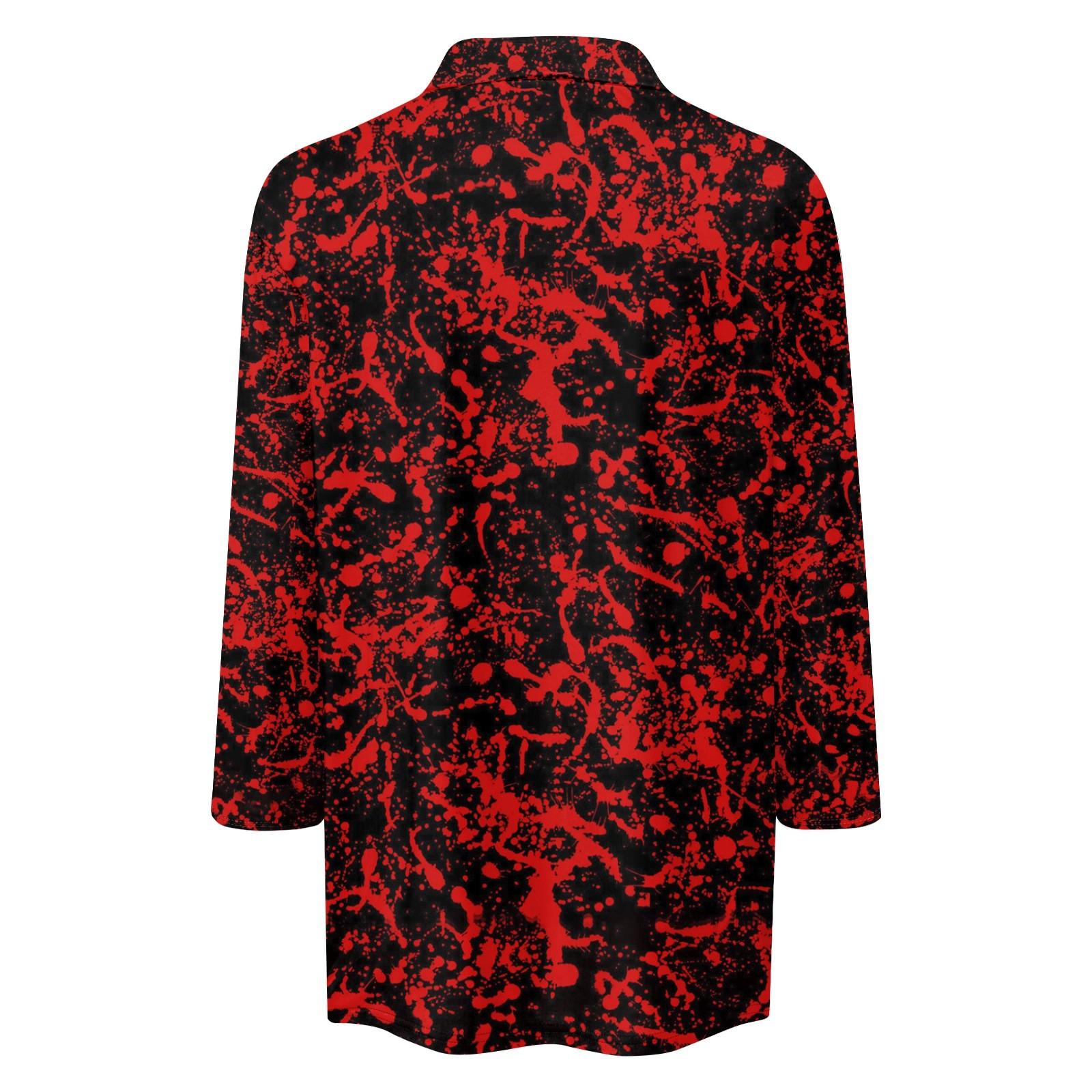 Женская модная повседневная футболка с V-образным вырезом и рукавом 3/4 на Хэллоуин — фото 5