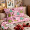 3PCS Merry Christmas Cartoon Printed Chipless Bedding Set Dormitory Bedroom Multiple Sizes Holiday Decoration Machine Washable