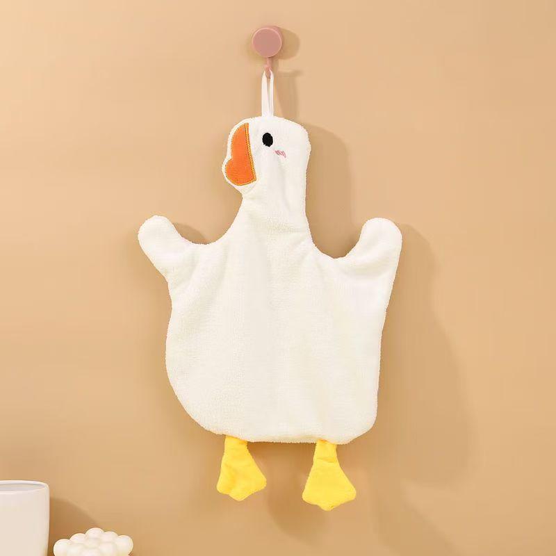 

Впитывающее полотенце из кораллового флиса с гусем – Не оставляющее запаха подвесное полотенце для ванной и кухни, идеально для детей 38x25 cm белый