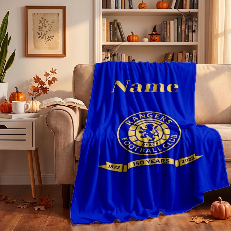 Rangers Fc Custom Flannel Blankets Soft Warm Cozy Throws for Home Decor Holiday Gifts