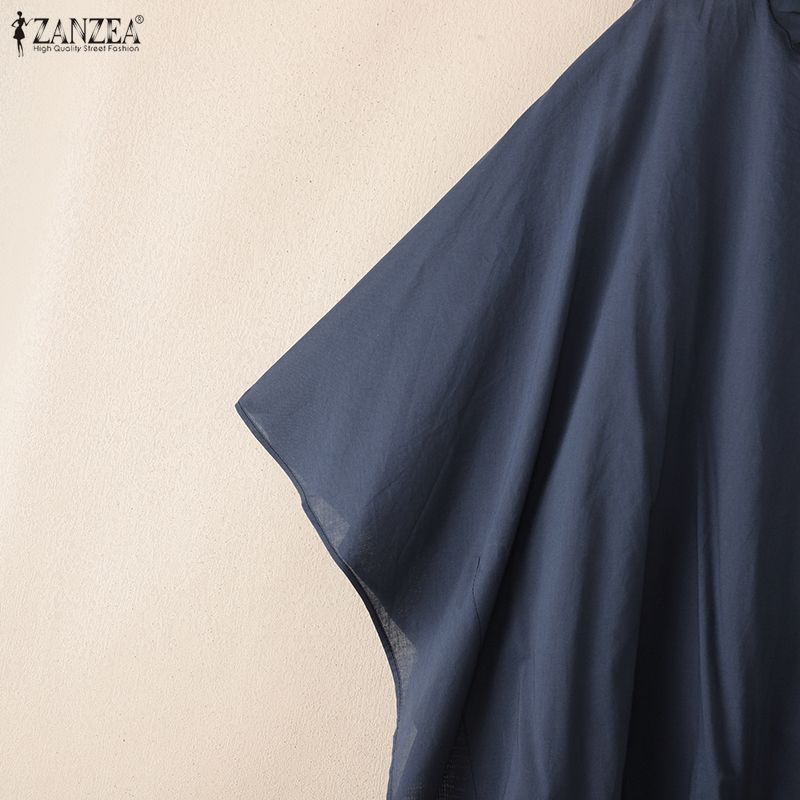 ZANZEA Bluză lejeră casual cu gât rotund și mâneci 3/4