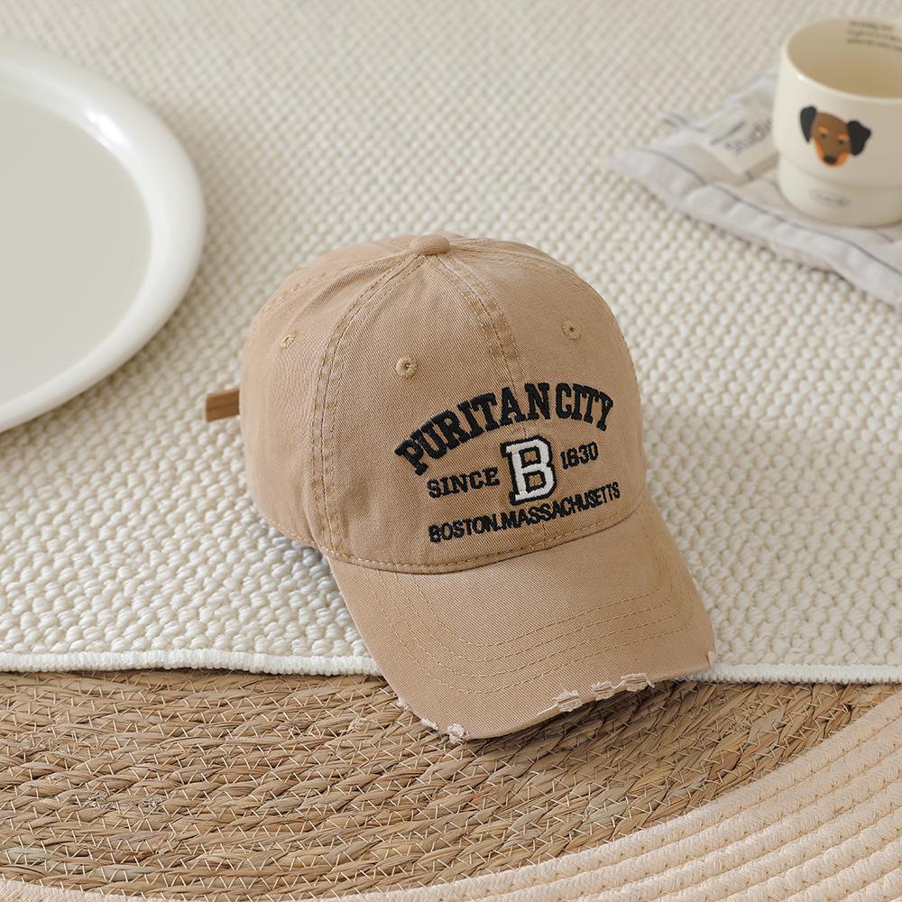 2026 Spring/Autumn Kids' Retro Embroidered Baseball Cap - Korean Style Duckbill Sun Protection Hat for Boys & Girls