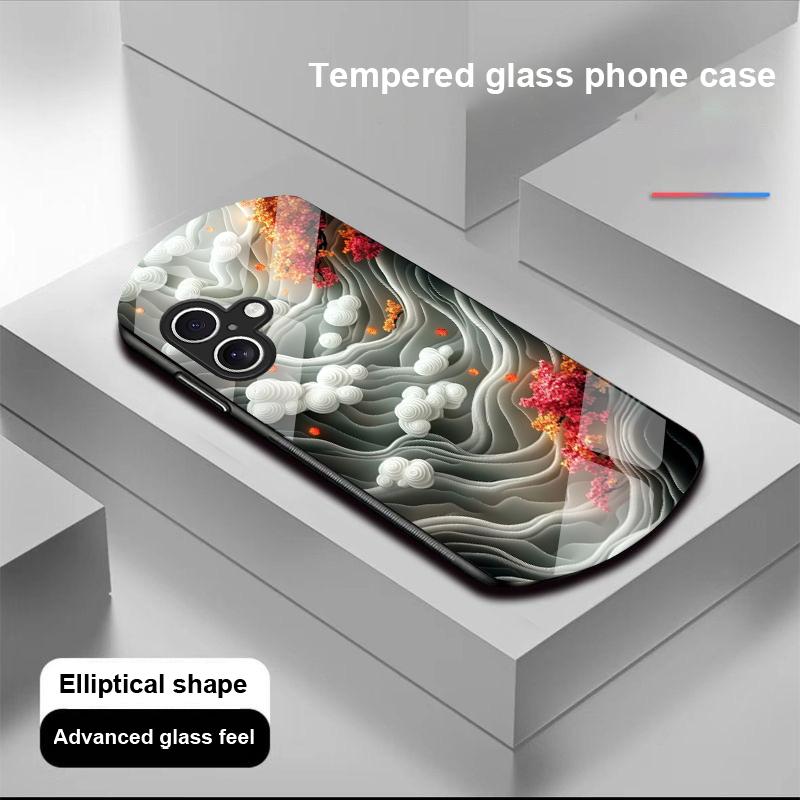 Sternennacht Foyer Für Apple iPhone 16 11 13 15 14 Pro Max 12 Mini 7 8 Plus XR X XS Elliptisch geformte Hülle aus gehärtetem Glas
