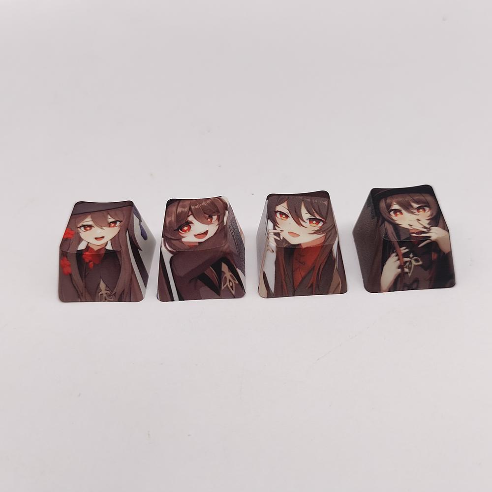 4Keys/Set R4 Keycap Hot Sublimate Key Cap Pbt Anime Cartoon Cute Custom Mechanical Keyboard Cap Decorative  Accessories