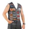 Chaleco de Cuero Patchwork Americano Harley para Hombre para Ciclismo con Parches Bordados, Talla 42