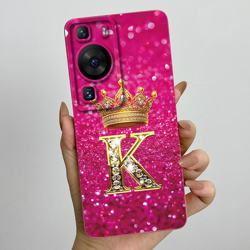 For Huawei P60 / P60 Pro / P60 Art Crown Letter Couple Phone Case HuaweiP60 P60Pro P60Art Soft Silicone TPU Protective Casing