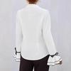 JKASHDK Women's Fashion Casual Spring Autumn Stripe Print Long Sleeve POLO Neck Blouses & Shirts