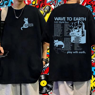 2025 Summer Wave To Earth Cat 003 2024 World Tour Album Print T Shirts Men Women Retro Fashion 100 Pure Cotton Printed Tshirt