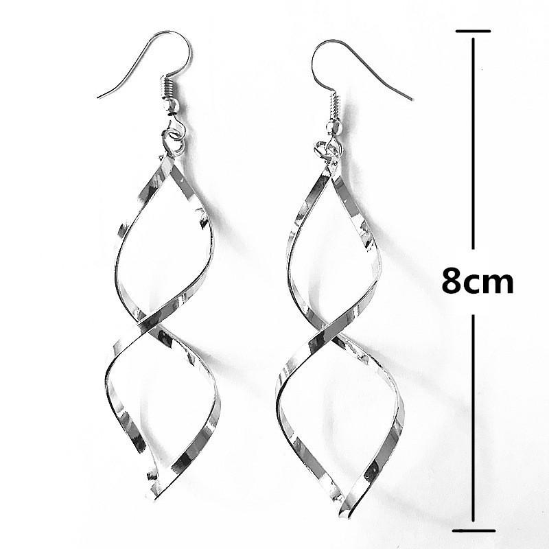 Spiral Wave Curve Earrings Women Minimalist Personality Statement Earrings Drop Earrings Women Jewelry