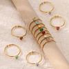 Zircon Heart Birthstone Rings For Women Gold Color Adjustable Stainless Steel Birthstone Heart Ring  Wedding Jewelry Gift BFF