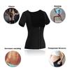 Women Neoprene Sauna Suit Sweat Waist Trainer Vest Gym Workout Tank Top Slimming Body Shaper Shirt with Zipper Short Sleeve Sweatshirt