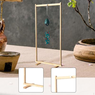 Chime Stand Hanger Wood Gong Hanging Rack for Desktop Countertop