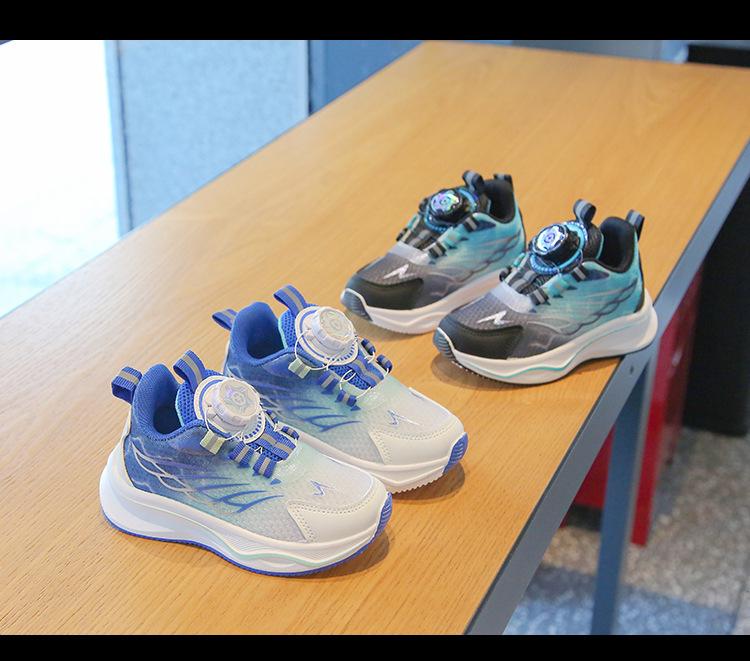 2026 Kids' Sports Shoes: Boys' Casual Button Sneakers & Girls' Soft Sole Running Mesh Shoes for Spring & Autumn