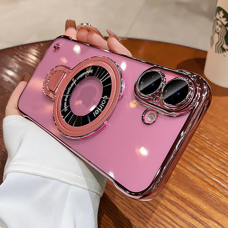 Anwendbar auf iPhone16 Magnetische Handyhülle Apple 15 Promax Schutzhülle 14 Transparent Galvanisiert Ohne Rand