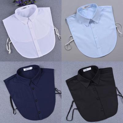 Unisex Cotton Detachable Collar for Sweaters and Shirts - Black, White, and Blue