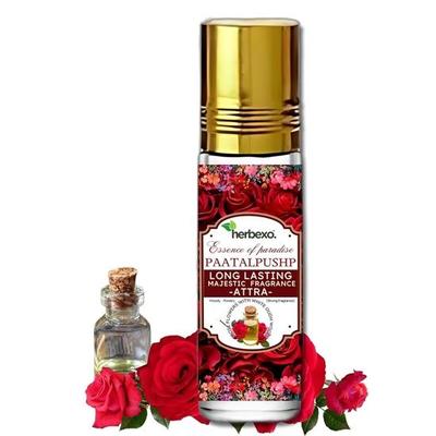 Herbexo Tiszta Rózsa Attar Parfümolaj - Eredeti Rózsa Ittarr - Természetes Virágos Esszencia - Alkoholmentes Shudh Gulaab Itra - Luxus Isteni Aroma