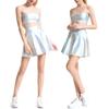 High-Waist Bright Color Mini Skirt Women Nightclub Stage Show Skater Skirt Streetwear