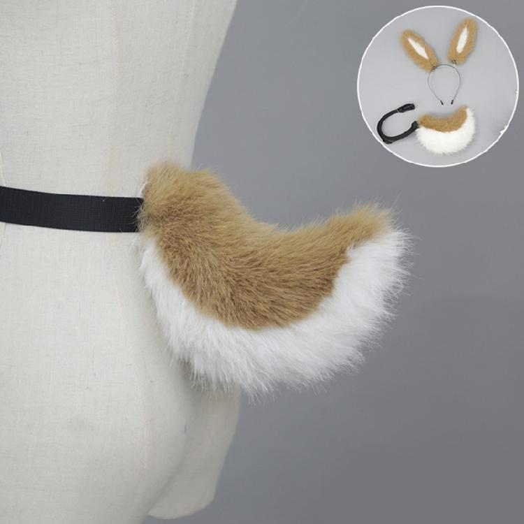 Bandeau Oreilles de Lapin Queue d'Animal Faite à la Main Headwear Oreilles de Lapin Longues Accessoires Cosplay Anime Queue de Lapin