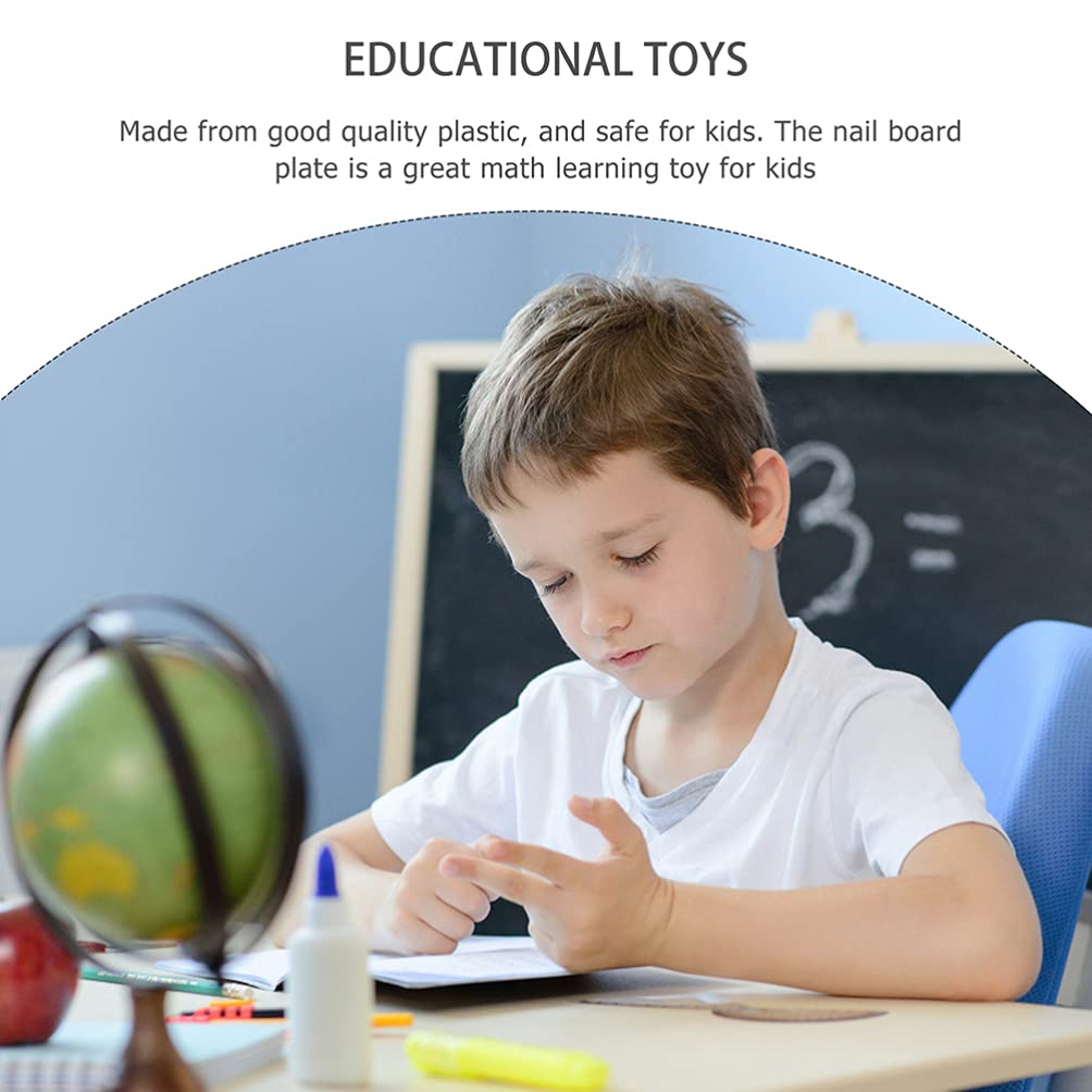 Toyvian Geometric Boards, Set of 3, with 30 Rubber Bands. A lightweight and portable learning board for children's math.
