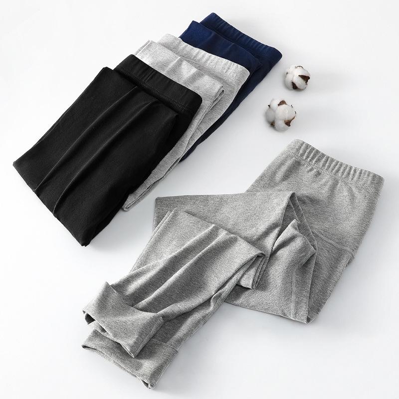 Men's High-Waist Cotton Trousers - Warm, Cozy, and Tight-Fitting for Autumn/Winter