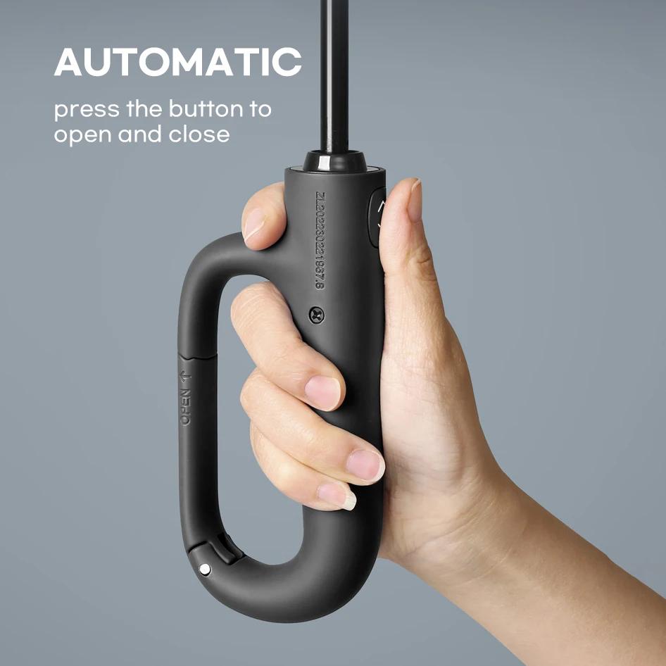 Travel Buckle Umbrella Outdoor, Automatic Umbrella Windproof Strong, 125cm Large Folding Rain Umbrella for Men, Free Shipping