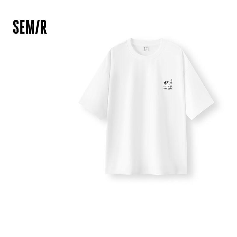 

Semir Men s 2026 Summer Short Sleeve Pure Cotton T-Shirt with Trendy Line Art Cat Pattern XS