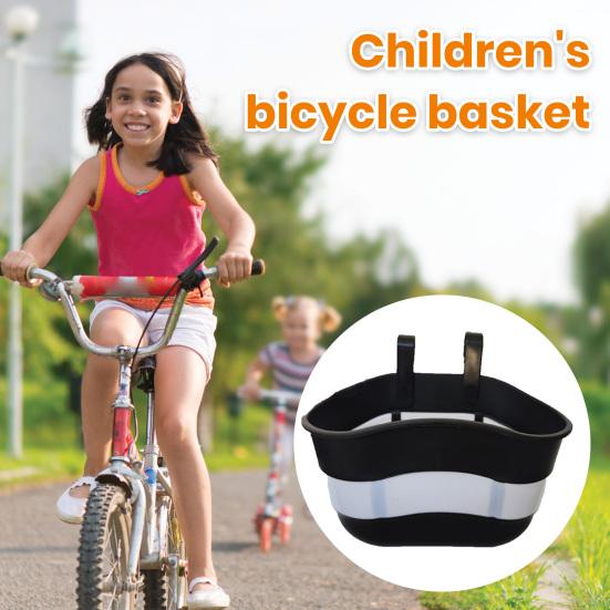 Bicycle Basket Large Capacity Bright Color Strong Load-bearing Smooth Edge Easy Installation Kids Scooter Bike Handlebar Front Storage