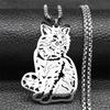Süße Katze Anhänger Halskette für Damen Herren Edelstahl Hohl Tiere Süße Damen Kette Schmuck collares para mujer NZZZ702S01