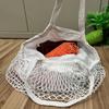 Cotton Grocery Bags Portable Reusable Fruit Vegetable Net Bag Mesh Rope Breathable Short Handle Tote Fruit Vegetable Storage