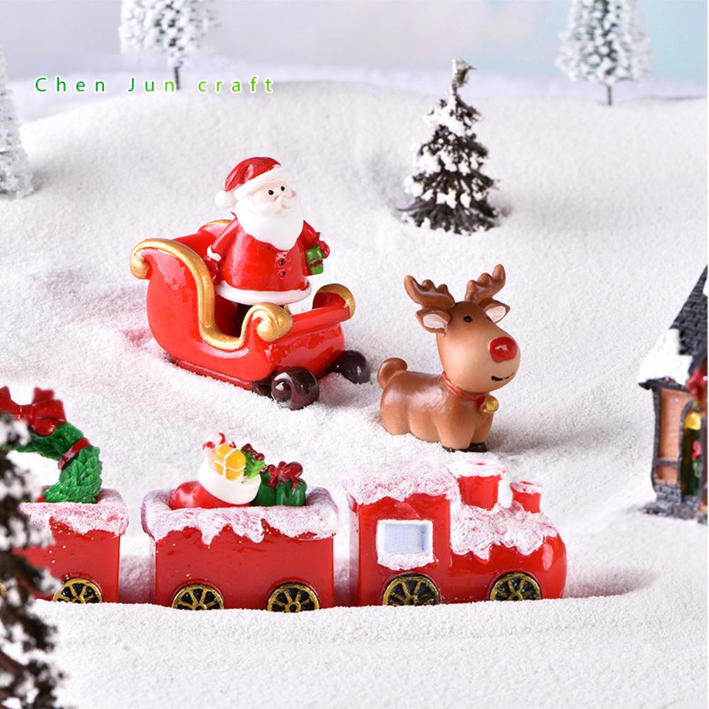 Christmas Ornaments Resin Crafts Multi-purpose Elk Car Micro Landscape Layout Props For Garden Bonsai Decor