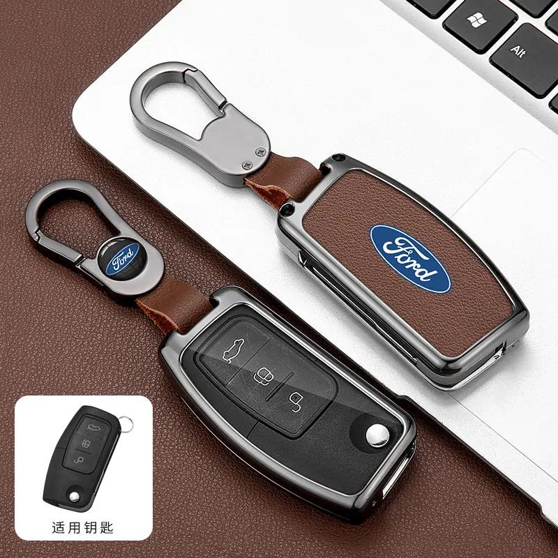 Car Sticker 2026 Ford New 2025 Hot Zinc Alloy Car Key Cover Case Shell For Ford Focus 2 3 Ecosport C-Max S-Max Ka Mondeo Kuga Ga
