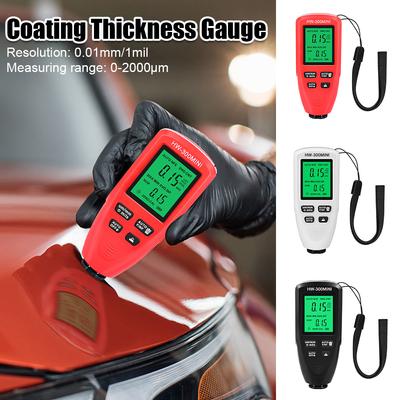 Car Paint Film Thickness Tester Metal Plating Width Measuring Fe and NFe Probe 0-2000um HW-300PRO Coating Thickness Gauge