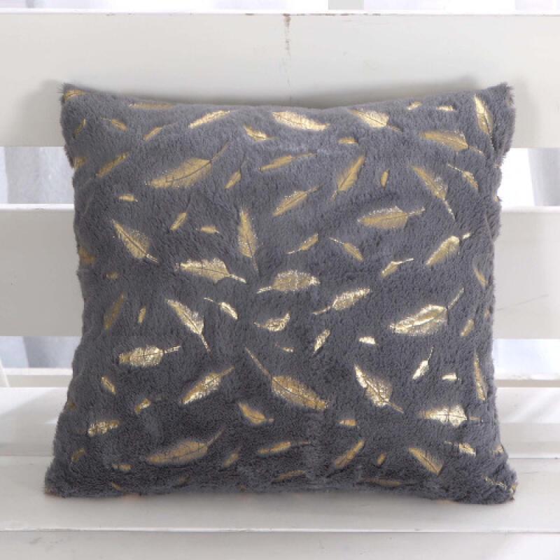 43X43Cm Cushion Cover Short Plush Gold Plated Throw Pillow Embedded Decoration Cushion Home Pillow Cover Coreless Single Pillow Cover