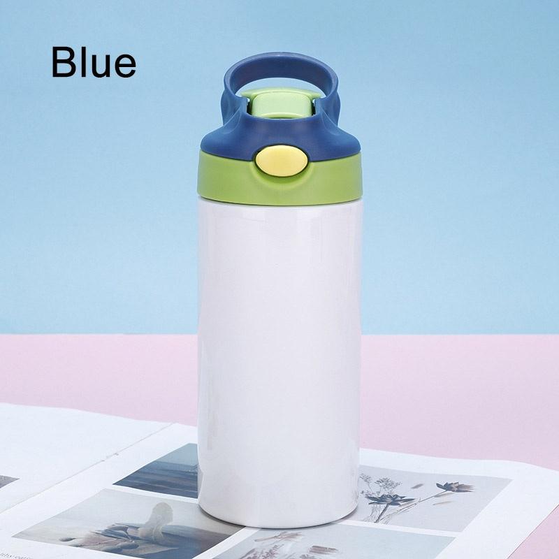 Outdoor Simple Solid Color Stainless Steel Vacuum Thermos Cup with Straw with Handle Children's Water Cup Portable Sports Cup