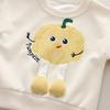 Boys and Girls' Elegant Round Neck Set, Spring and Autumn Fashion Handsome 3D Pumpkin Long Sleeve Two Piece Set