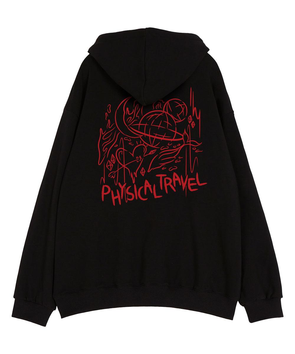 Astral Projection Physical Travel Waffle Terry Hoodie_Black L