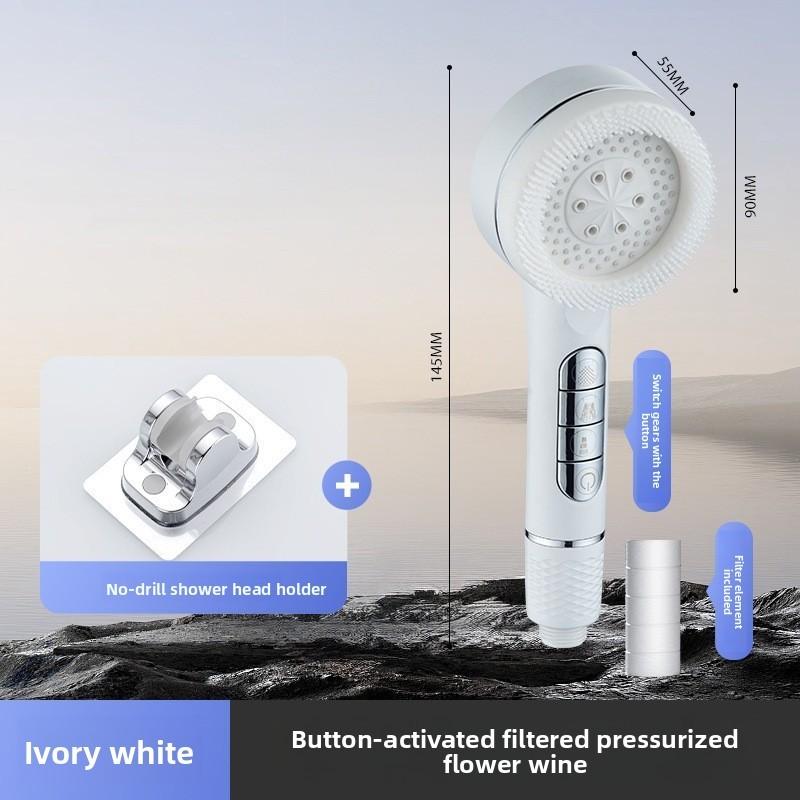 Piano Pressure Boost Shower Head Multifunction Rain Spray For Home Bathing And Massage